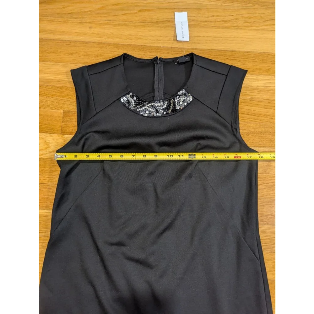 Ann Taylor Black Sleeveless Shift Dress Medium - Picture 7 of 11